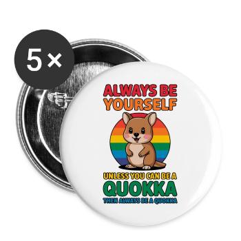 Quokka Spruch Australien Lustiges Quokka Geschenk - Buttons groß 56 mm (5er Pack) - Weiß - Vorne