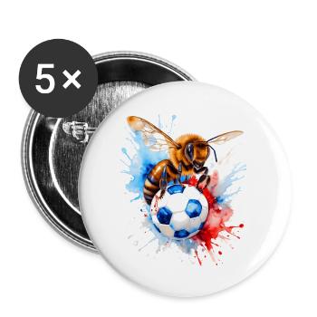 Abeille Football Coloré Slovénie Slovénie Design Imprimer - Lot de 5 grands badges (56 mm) - blanc - Devant