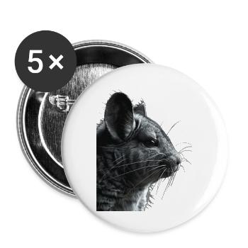 Chinchilla - Buttons groß 56 mm (5er Pack) - Weiß - Vorne