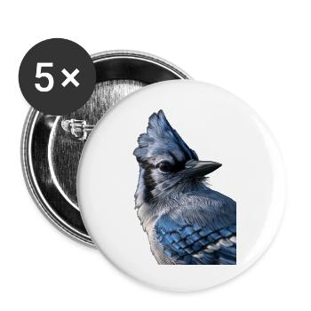 Blue jay - Buttons large 2.2''/56 mm (5-pack) - white - Front
