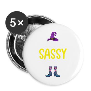 I'm the Sassy Witch - Buttons large 2.2''/56 mm (5-pack) - white - Front