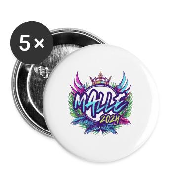 Malle 2024 Colorful - Buttons large 2.2''/56 mm (5-pack) - white - Front