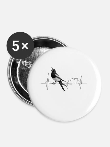 Elster - Buttons groß 56 mm (5er Pack) - Weiß