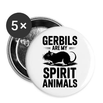 Amour Gerbille Dire Racing Rat Gerbil Cadeau - Lot de 5 grands badges (56 mm) - blanc - Devant