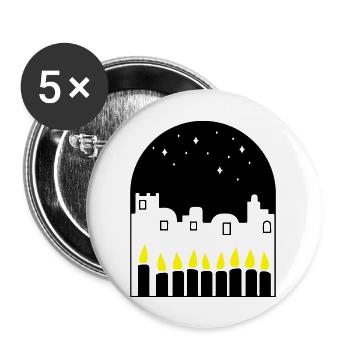 Candles at night - Buttons large 2.2''/56 mm (5-pack) - white - Front