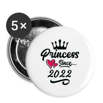 Anniversaire de la princesse 2022 - Lot de 5 grands badges (56 mm) - blanc - Devant