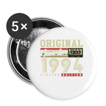 Original novembre 1994 Vintage Anniversaire Rétro - Lot de 5 grands badges (56 mm) - blanc - Devant