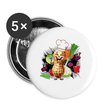 Cook Cooks Vegetables Kitchen - Buttons large 2.2''/56 mm (5-pack) - white - Front