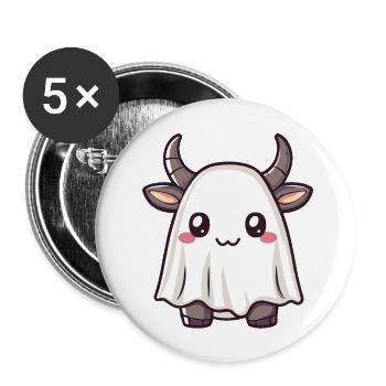 Bull Halloween Comic Fantôme - Lot de 5 grands badges (56 mm) - blanc - Devant
