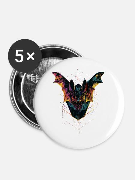 Schläger - Buttons groß 56 mm (5er Pack) - Weiß