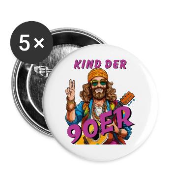 MAN CHILD OF THE 90S - Buttons large 2.2''/56 mm (5-pack) - white - Front