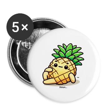 Lass mich darüber nachdenken - Hmm... - Buttons groß 56 mm (5er Pack) - Weiß - Vorne
