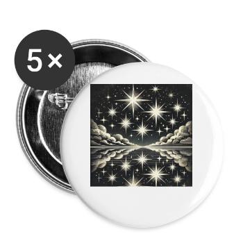 Funkelnder Nachthimmel Sternschnuppe Sterne - Buttons groß 56 mm (5er Pack) - Weiß - Vorne