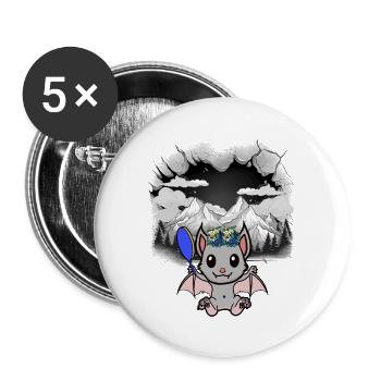 Halloween Bat Tyrol Beauty Flowers Child - Buttons large 2.2''/56 mm (5-pack) - white - Front