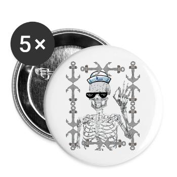 maritime Halloween sailor Moin sailor sailor - Buttons large 2.2''/56 mm (5-pack) - white - Front