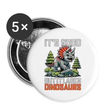 Paléontologie c’est bien mais il manque un chasseur de fossiles - Lot de 5 grands badges (56 mm) - blanc - Devant