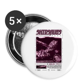 Crocodile chinois lézard Shinisaurus crocodilurus - Lot de 5 grands badges (56 mm) - blanc - Devant