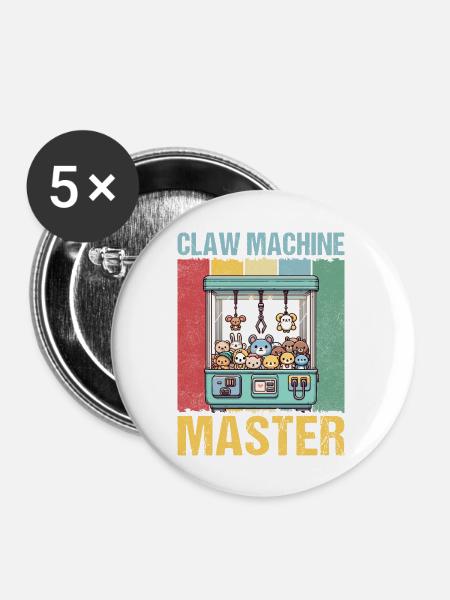 Claw Machine Master - Buttons groß 56 mm (5er Pack) - Weiß
