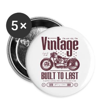 Vintage Motorcycle Bikers Motorbike Birthday 1938 - Buttons large 2.2''/56 mm (5-pack) - white - Front