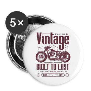 Vintage Motorcycle Bikers Motorbike Birthday 1934 - Buttons large 2.2''/56 mm (5-pack) - white - Front