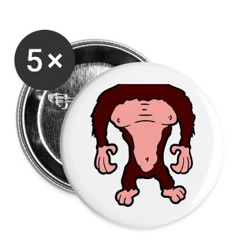Lustiger Gorilla Körper Ohne Kopf Halloween Kostüm - Buttons groß 56 mm (5er Pack) - Weiß - Vorne
