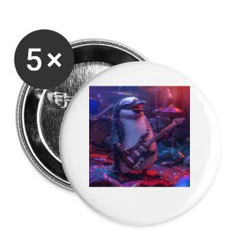 Pinguin - Buttons groß 56 mm (5er Pack) - Weiß - Vorne