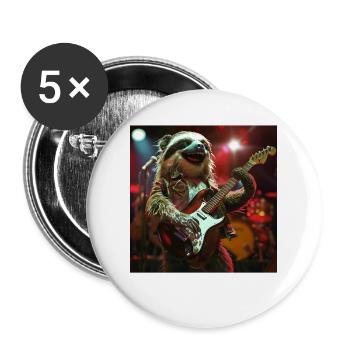 Faultier - Buttons groß 56 mm (5er Pack) - Weiß - Vorne