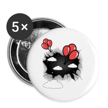 Clouds Cloud Celestial Balloons Balloon Flying - Buttons large 2.2''/56 mm (5-pack) - white - Front