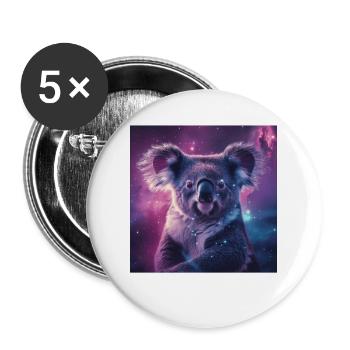 Koala - Buttons groß 56 mm (5er Pack) - Weiß - Vorne