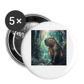 Wasserschwein - Buttons groß 56 mm (5er Pack) - Weiß - Vorne