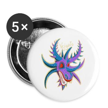 Vejigante Mask - Buttons large 2.2''/56 mm (5-pack) - white - Front
