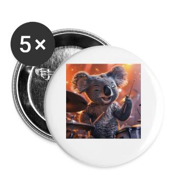 Koala - Lot de 5 grands badges (56 mm) - blanc - Devant