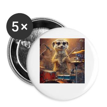 Suricate - Lot de 5 grands badges (56 mm) - blanc - Devant