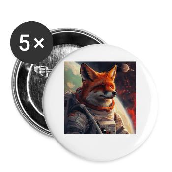 Renard - Lot de 5 grands badges (56 mm) - blanc - Devant