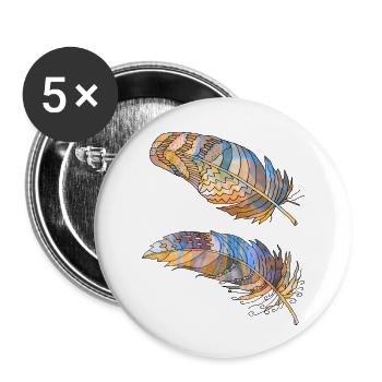 Stylo - Lot de 5 grands badges (56 mm) - blanc - Devant