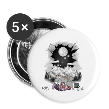 mystical mountaineer mountaineering holiday rabbit mountains - Buttons large 2.2''/56 mm (5-pack) - white - Front