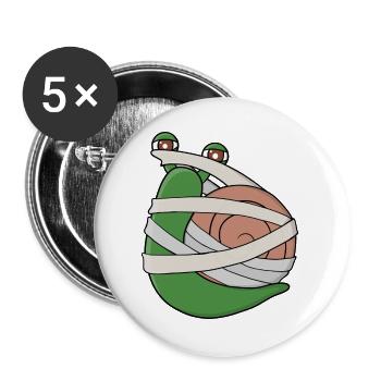 Mummy Snail - Buttons large 2.2''/56 mm (5-pack) - white - Front