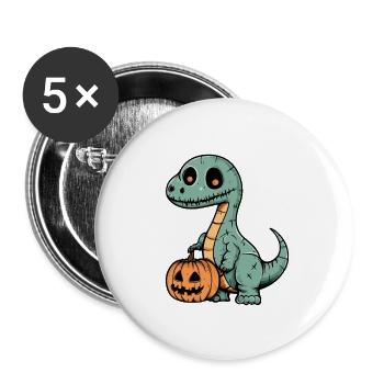 Dinosaur brontosaurus Halloween Comic Funny - Buttons large 2.2''/56 mm (5-pack) - white - Front