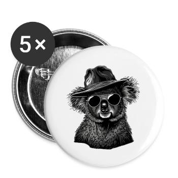 Koala - Lot de 5 grands badges (56 mm) - blanc - Devant