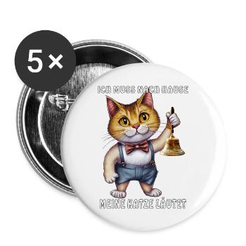 MY CAT RINGS - Buttons large 2.2''/56 mm (5-pack) - white - Front