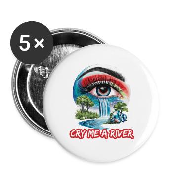 Auge mit Wasserfall für eine Kunstliebhaber - Buttons groß 56 mm (5er Pack) - Weiß - Vorne