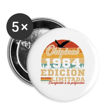 Vinatge 1984 Geburtstagsgeschenk - Buttons groß 56 mm (5er Pack) - Weiß - Vorne