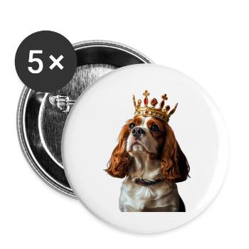 Cavalier King Charles Spaniel - Buttons groß 56 mm (5er Pack) - Weiß - Vorne