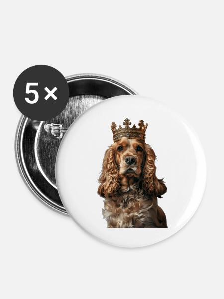 Cocker Spaniel - Buttons large 2.2''/56 mm (5-pack) - white