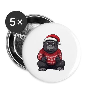 Bande dessinée de Noël Gorille - Lot de 5 grands badges (56 mm) - blanc - Devant