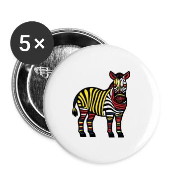 Zèbre Halloween Animal - Lot de 5 grands badges (56 mm) - blanc - Devant