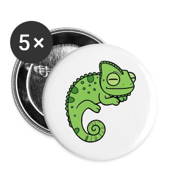 Caméléon - Lot de 5 grands badges (56 mm) - blanc - Devant