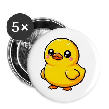 Ente Ente Ente Ente Ente - Buttons groß 56 mm (5er Pack) - Weiß - Vorne