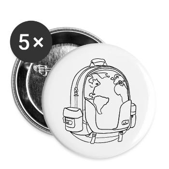 Wanderlust (transparent black) - Buttons groß 56 mm (5er Pack) - Weiß - Vorne