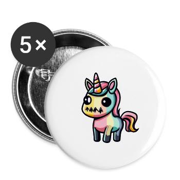 Licorne d’Halloween Animal - Lot de 5 grands badges (56 mm) - blanc - Devant